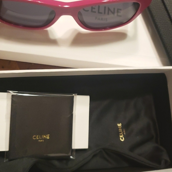 NWT CELINE MONOCHROMS SQUARE HOT PINK SUNGLASSES 🕶 - Picture 8 of 12